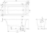 Vorschau: Villeroy&Boch Architectura Rechteck-Badewanne 160x70cm