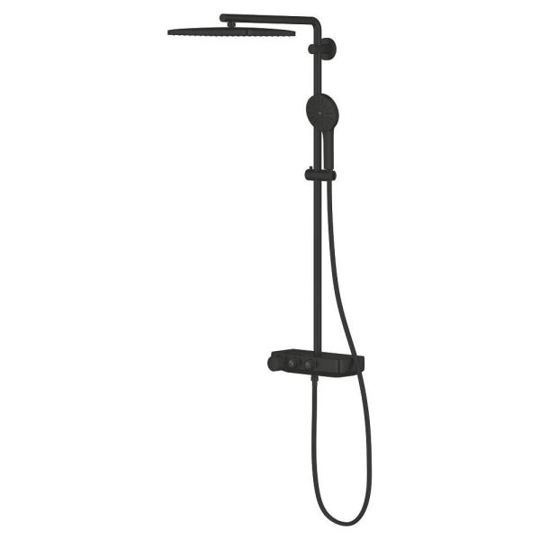 Grohe Vitalio Joy+ SmartControl System 350x230 Mono Duschsystem mit Thermostat, schwarz matt