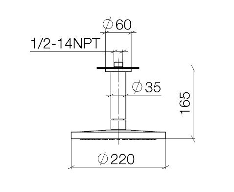 Dornbracht Regenbrause mit Deckenanbindung, FlowReduce, Ø22cm