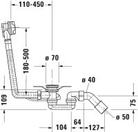 Vorschau: Duravit No.1 Ab- und Überlaufgarnitur 40x8x40cm, chrom