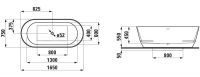 Vorschau: Laufen Pro freistehende Badewanne oval 165x75cm, weiß