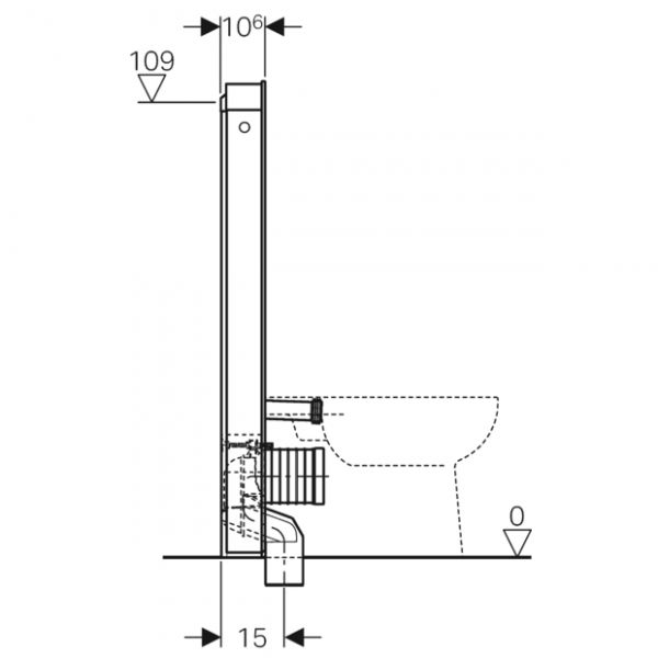 Geberit Monolith Sanitärmodul Steinzeug für Stand-WC 114cm