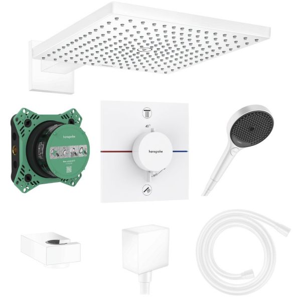 hansgrohe ShowerSelect Comfort E Duschsystem Unterputz, weiß matt
