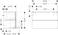 Vorschau: hansgrohe Xilesa E Unterschrank 98x47cm für Waschtisch mit 2 Schubkästen, Grifffuge