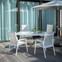 Vorschau: KETTLER CUBIC Aluminium Tisch 160x95 mit weißem Gestell