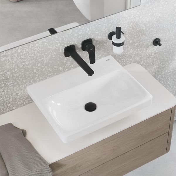 Grohe Euro Keramik Waschtisch 55cm ohne Hahnloch, ohne Überlauf, weiß