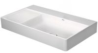 Duravit DuraSquare Waschtisch 80x47cm, ohne Hahnloch, WonderGliss, Becken rechts, geschliffen, weiß