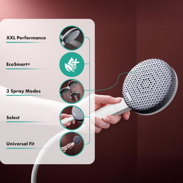 hansgrohe Raindance Alive Select S Duschkopf 125 3 Strahlarten 5,9 l/min, weiß matt