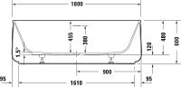 Vorschau: Duravit Zencha freistehende Badewanne oval 180x90cm, weiß