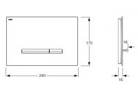 Vorschau: MEPA Sanicontrol® Betätigungsplatte MEPAsirius B mit Design-Oberfläche für teileingelassene Montage