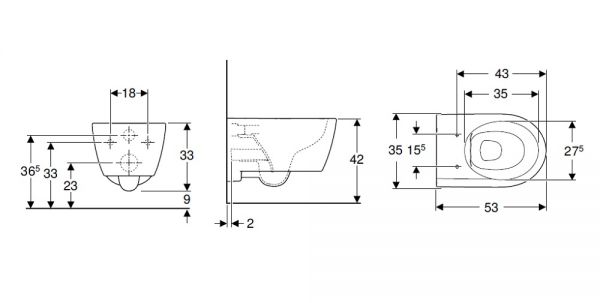 Geberit iCon Wand-WC Tiefspüler, geschlossene Form, Rimfree, weiß_2