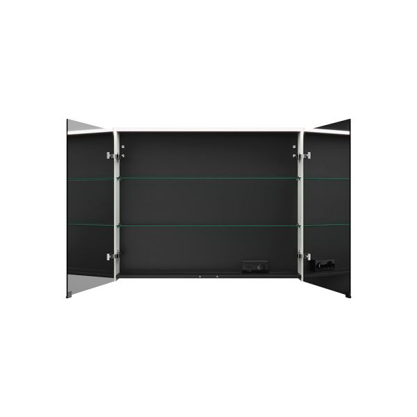 Burgbad Eqio Spiegelschrank 100x80cm mit horizontaler LED-Beleuchtung & Waschtischbeleuchtung