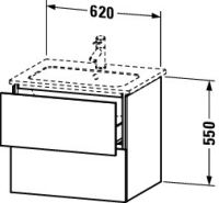 Vorschau: Duravit L-Cube Waschtischunterschrank wandhängend 62x48cm mit 2 Schubladen für ME by Starck 233663
