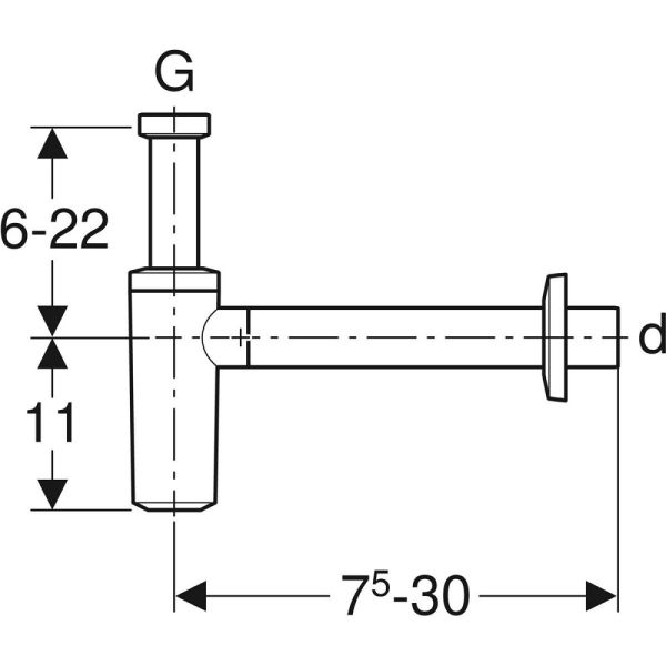 Geberit Design-Siphon, schwarz matt