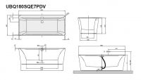 Vorschau: Villeroy&Boch SQUARO EDGE 12 freistehende Badewanne 180x80cm inkl.Schürze in Wannenfarbe