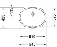 Vorschau: Duravit Universal Unterbauwaschtisch oval 51x37,5cm, mit Überlauf, ohne Hahnloch, WonderGliss, weiß 04665100001