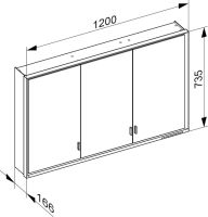 Vorschau: Keuco Royal Lumos Spiegelschrank für Wandvorbau, 3 lange Türen, DALI-steuerbar 120x73,5cm 14305172303_2