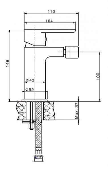 Avenarius Linie 180 Bidet-Einhebelmischbatterie, chrom