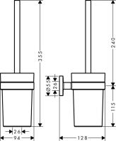 Vorschau: Hansgrohe Logis Universal WC-Bürste mit Halter Wandversion, chrom