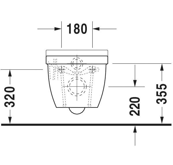 Duravit Starck 3 Wand-WC 54x36cm, oval, WonderGliss, Durafix, weiß