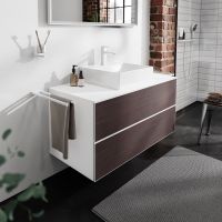 Vorschau: Hansgrohe Xevolos E Konsole 118cm für Aufsatzwaschtisch mittig