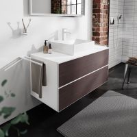 Vorschau: Hansgrohe Xevolos E Konsole 118cm für Aufsatzwaschtisch mittig 50cm und 60cm