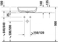 Vorschau: Duravit Luv Aufsatzbecken 50x35cm, mit Hahnlochbank