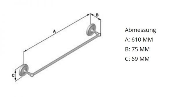 Smedbo Villa Handtuchstange 61cm, messing poliert V2464 