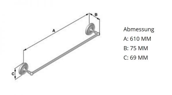 Smedbo Villa Handtuchstange 61cm, messing poliert