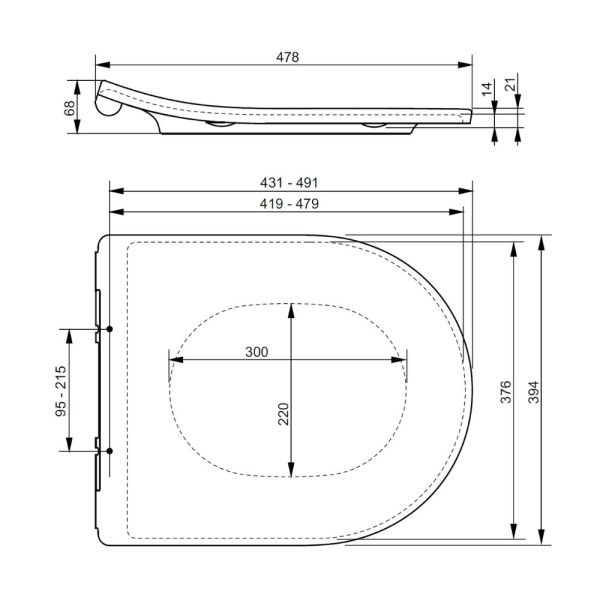 TOTO WC-Sitz, extra flach abnehmbar, mit Absenkautomatik, weiß