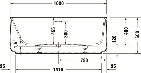 Duravit Zencha freistehende Badewanne oval 160x85cm, weiß