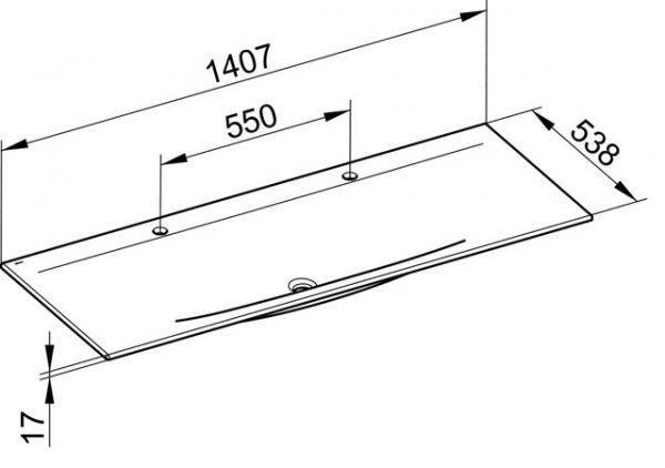 Keuco Edition 11 Keramik-Doppelwaschtisch 140,7x53,8cm mit 2x1 Hahnlöchern, weiß CleanPlus