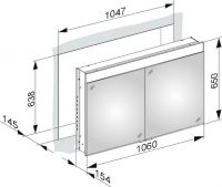 Vorschau: Keuco Edition 400 Spiegelschrank DALI-steuerbar für Wandeinbau, 106x65cm