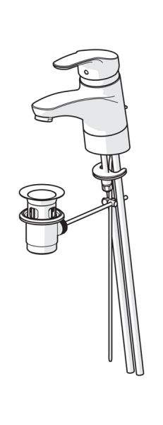 Hansa Hansamix Waschtisch-Einhand-Einlochbatterie mit Ablaufgarnitur, schwenkbar, chrom
