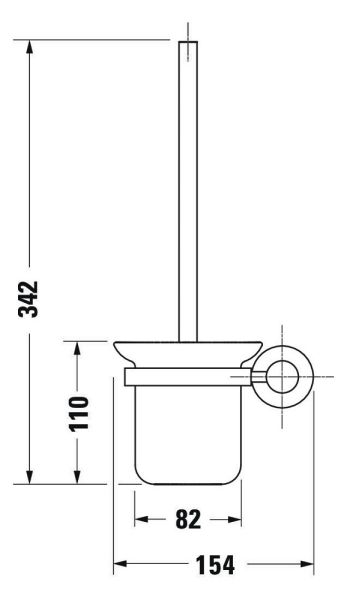 Duravit D-Code Toilettenbürstengarnitur wandhängend, chrom 0099271000