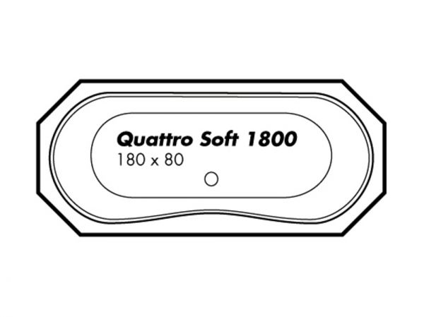 Polypex QUATTRO Soft 1800 Achteck-Badewanne 180x80cm