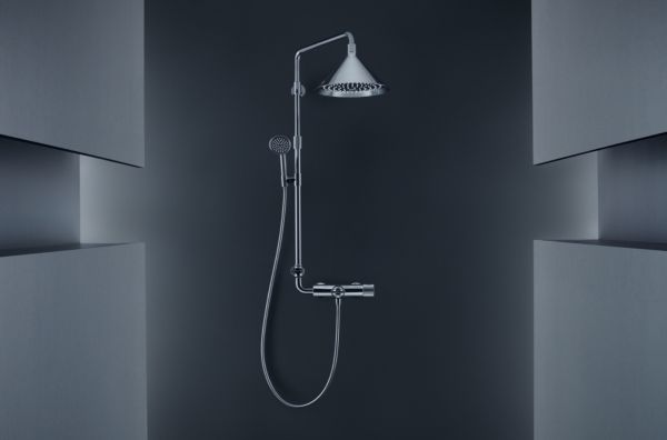 Axor Showers/Front Showerpipe mit Thermostat und Kopfbrause 240 2jet