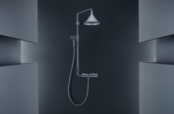 Axor Showers/Front Showerpipe mit Thermostat und Kopfbrause 240 2jet chrom 26020000