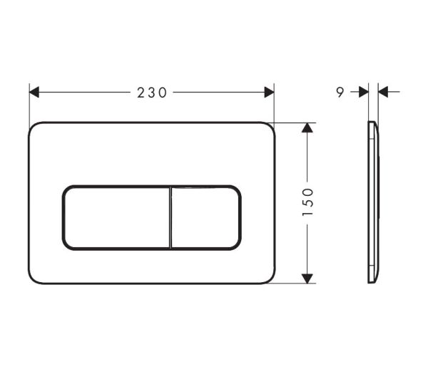 hansgrohe iFrame Original Q Betätigungsplatte, softsquare, für 2-Mengen-Spülung