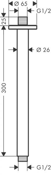 Hansgrohe Vernis Blend Deckenanschluss 30cm, schwarz matt