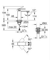 Vorschau: Grohe Allure Gravity Einhand-Waschtischbatterie S-Size ohne Platte, mit Push-Open