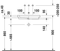 Vorschau: Duravit Universal Einbauwaschtisch rechteckig 58x41,5cm, ohne Überlauf, ohne Hahnloch, weiß 0317580000