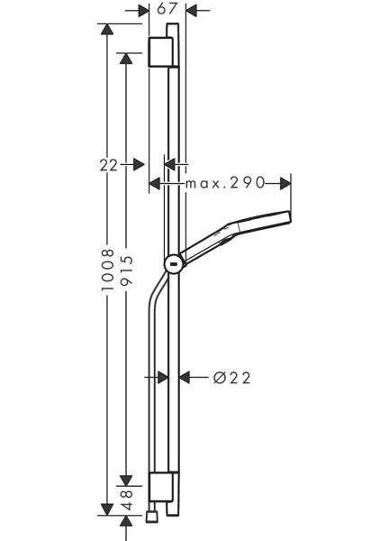 hansgrohe Rainfinity Duschset 130 mit Duschstange S Puro 90cm, Handbrause & Schlauch