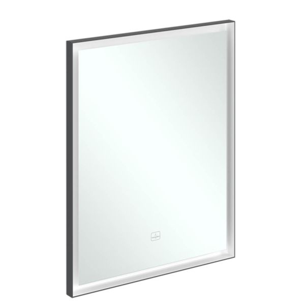 Villeroy&Boch Subway 3.0 LED-Spiegel, 60x75cm, mit Sensordimmer, schwarz matt