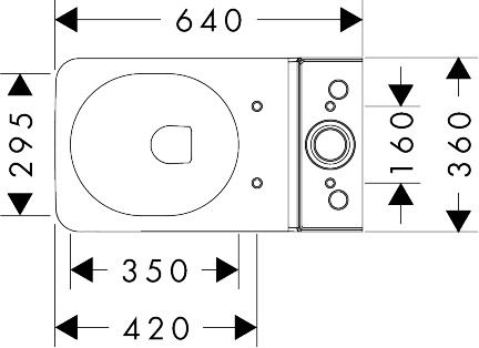 hansgrohe EluPura Q Stand-WC AquaFall Flush für aufgesetzten Spülkasten, weiß
