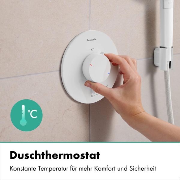 hansgrohe Ecostat Comfort S Thermostat Unterputz 1 Funktion, weiß matt