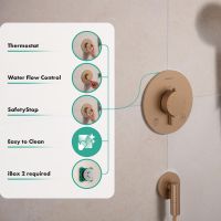 Vorschau: hansgrohe Ecostat Comfort S Thermostat Unterputz für 2 Funktionen, brushed bronze