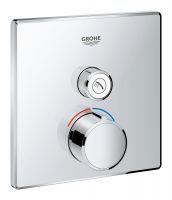 Vorschau: Grohe SmartControl Unterputzmischer mit einem Absperrventil, Fertigmontageset eckig, chrom