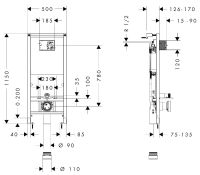 Vorschau: hansgrohe iFrame universal Unterputzspülkasten 1120 für Wand WC