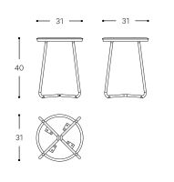 Vorschau: Cosmic Architect/Essentials/Minimalism/Project Hocker, chrom/weiß matt